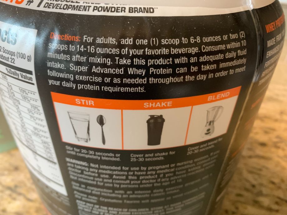 Directions On Body Fortress Protein Powder