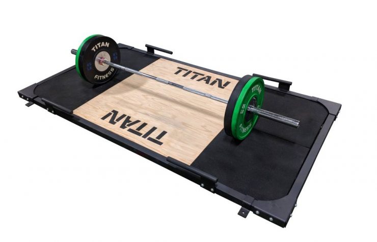 Titan Fitness Deadlift Platform on gym flooring