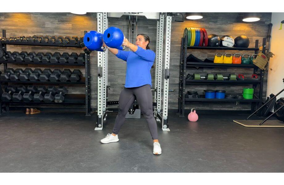 Double kettlebell swing