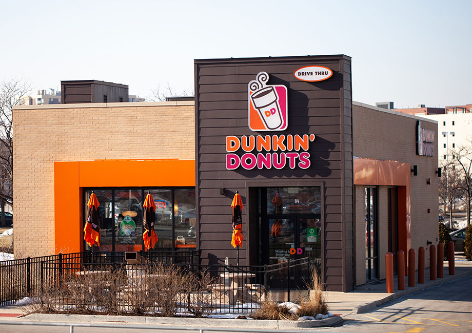 Dunkin Donuts drive through and storefront