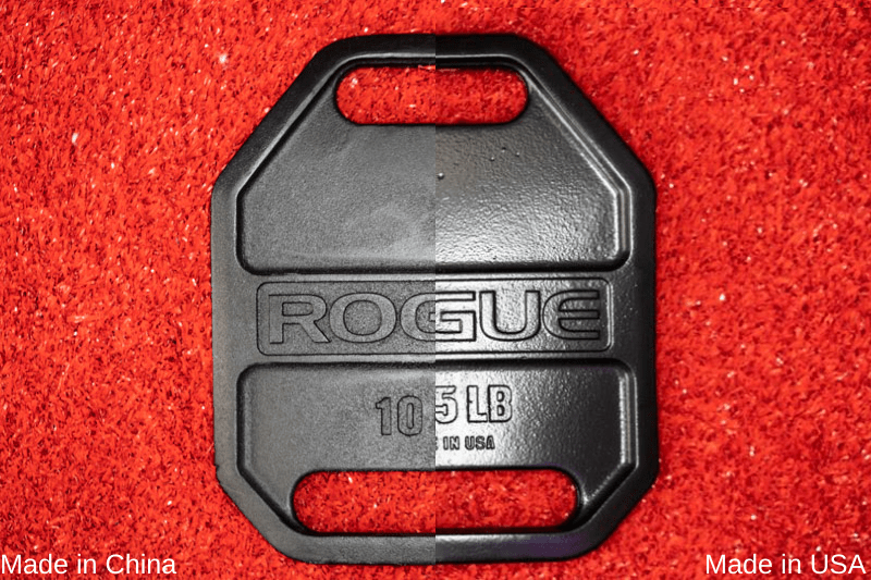 A weight plate used with the Rogue Plate Carrier