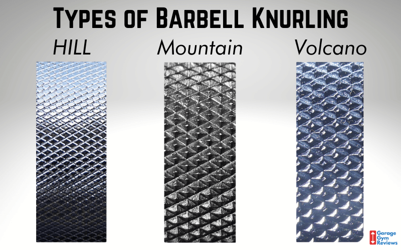 types of barbell knurling