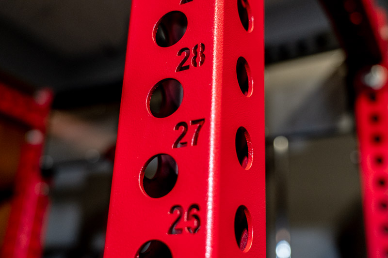 Laser-cut numbers on the REP Fitness PR-5000 Power Rack