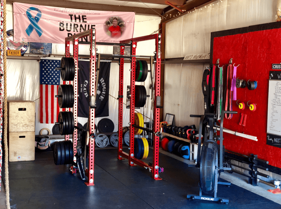 The Rogue Monster Rack in a home gym