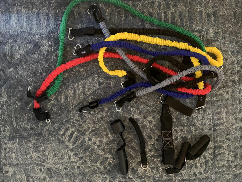 eilison resistance bands on the floor