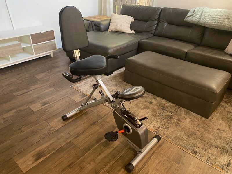 The Exerpeutic Recumbent Bike in a living room