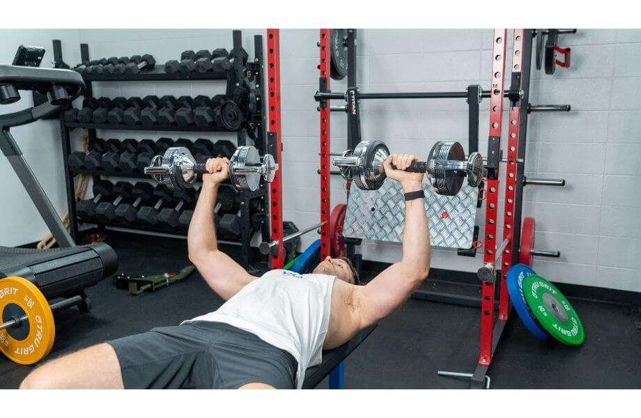 ez block dumbells bench press