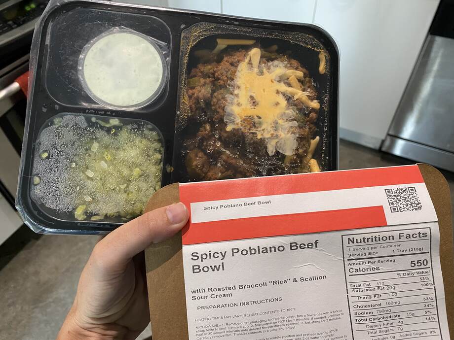 Factor Meals Spicy Poblano Ground Beef