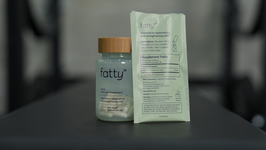 An image of the Fatty15 bottle and label