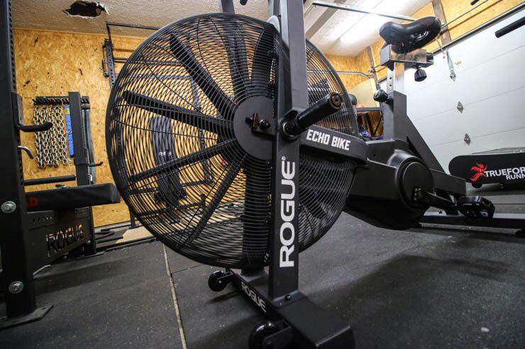 Rogue Echo Bike in a garage gym