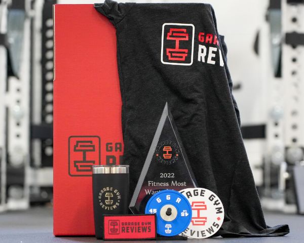 Items GGR is giving away for Fitness Most Wanted: travel mug, coasters, patch, T-shirt and more