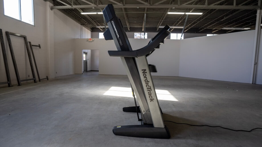 Foldable treadmill; NordicTrack treadmill.