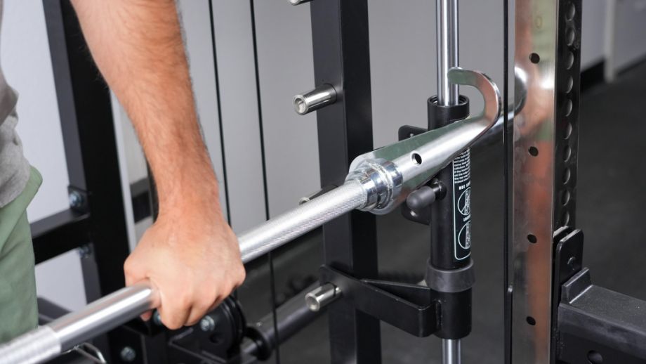 A close-up of the Smith machine barbell on the Force USA G3