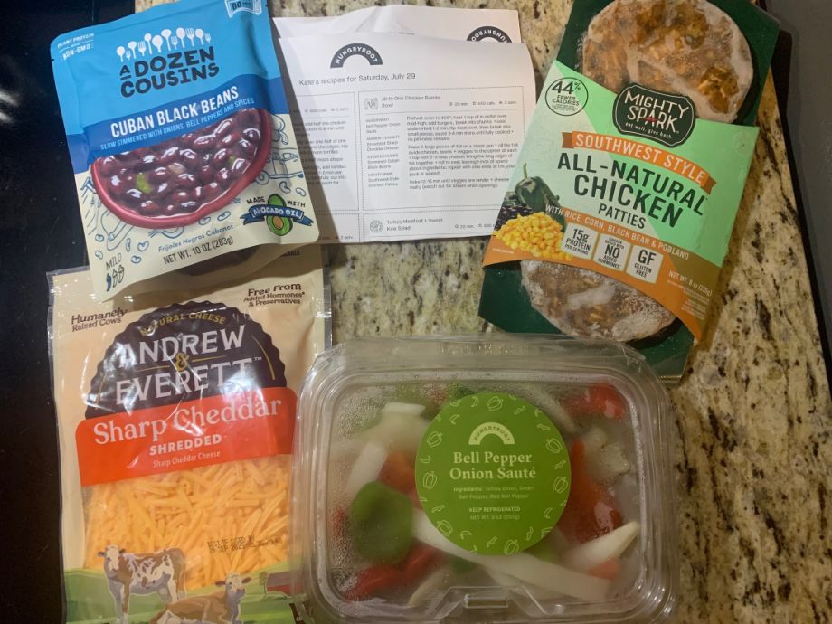 Four Ingredients In Hungryroot Chicken Burrito Bowl