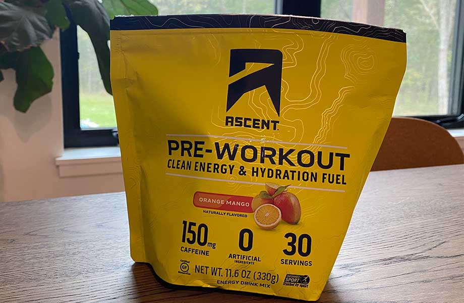 Front of Ascent Pre-Workout bag