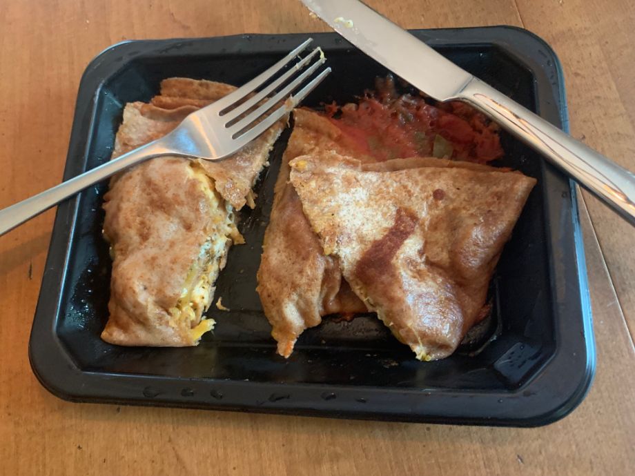 A Chicken Quesadilla from the Fuel Meals delivery service.