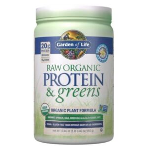 Garden of Life raw organic protein greens product photo plastic tub