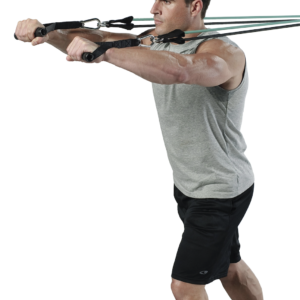 Man using the gofit progym extreme workout kit.