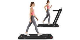 A woman walking on the GoPlus Treadmill