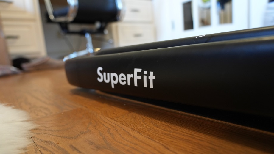 Superfit logo on the side of the Goplus treadmill.