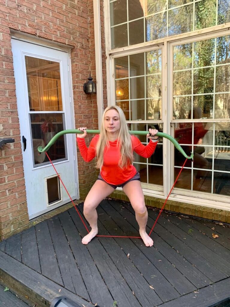 Gorilla Bow being used by Caroline.