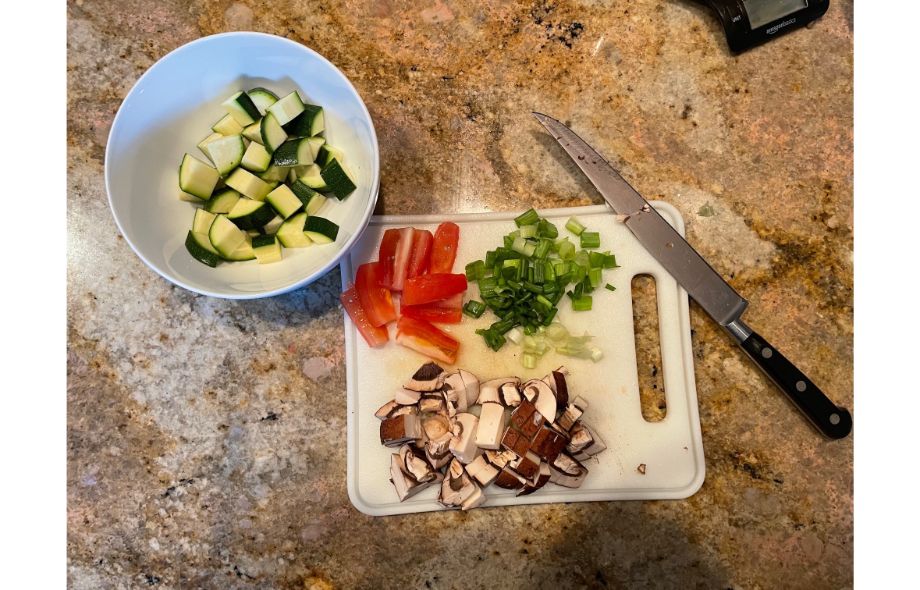 prepping Green Chef veggies