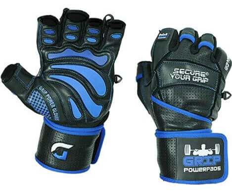 Grip Power Pads Elite Leather Gym Gloves
