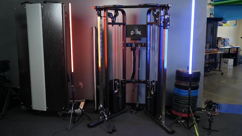 The Gronk Fitness Functional Trainer stands alone.