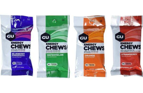 gu energy chews blue green orange red