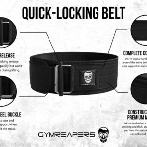 Details of the gymreapers quick locking belt.