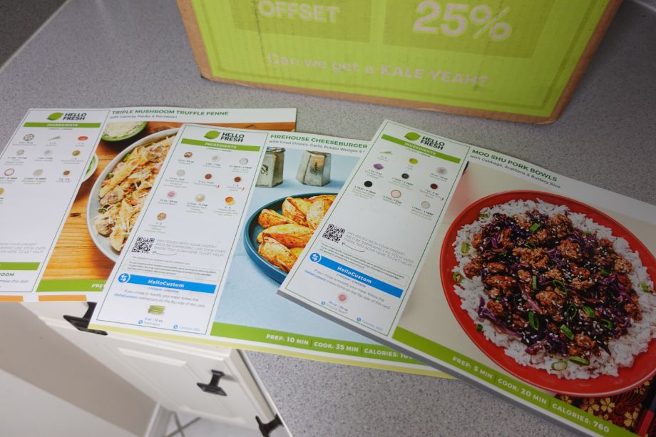 Hello Fresh recipe cards