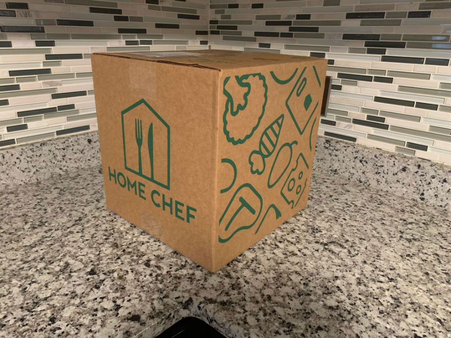 A beautiful unopened box from the Home Chef Meal Kit Delivery Service