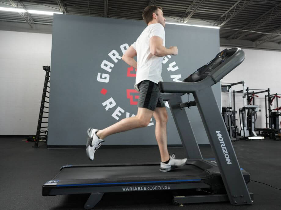 horizon 7.4 treadmill in use