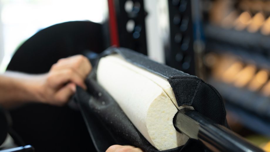 An image of the padding on the REP Fitness Safety Squat Bar