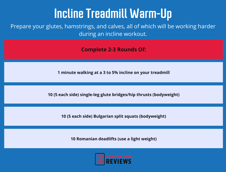 incline treadmill warm up