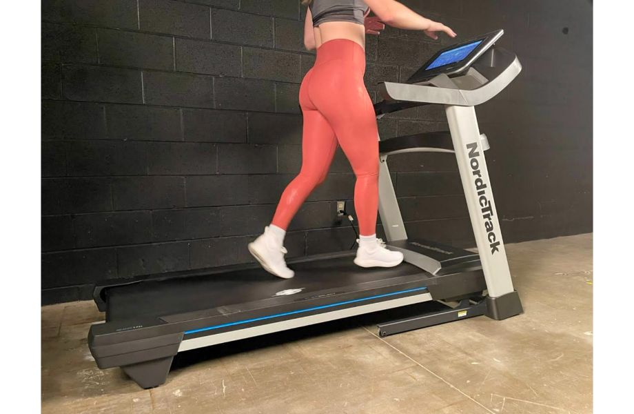 jogging on NordicTrack EXP 14i treadmill