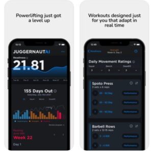 screenshots of the JuggernautAI app from the App Store