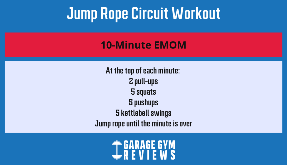 A photo of a jump rope circuit workout