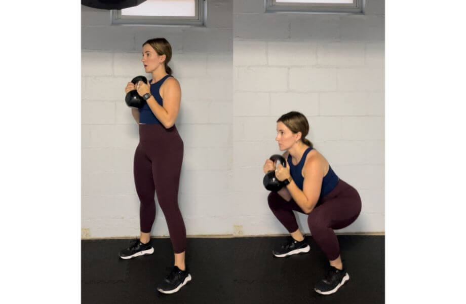 kettlebell goblet squat demo