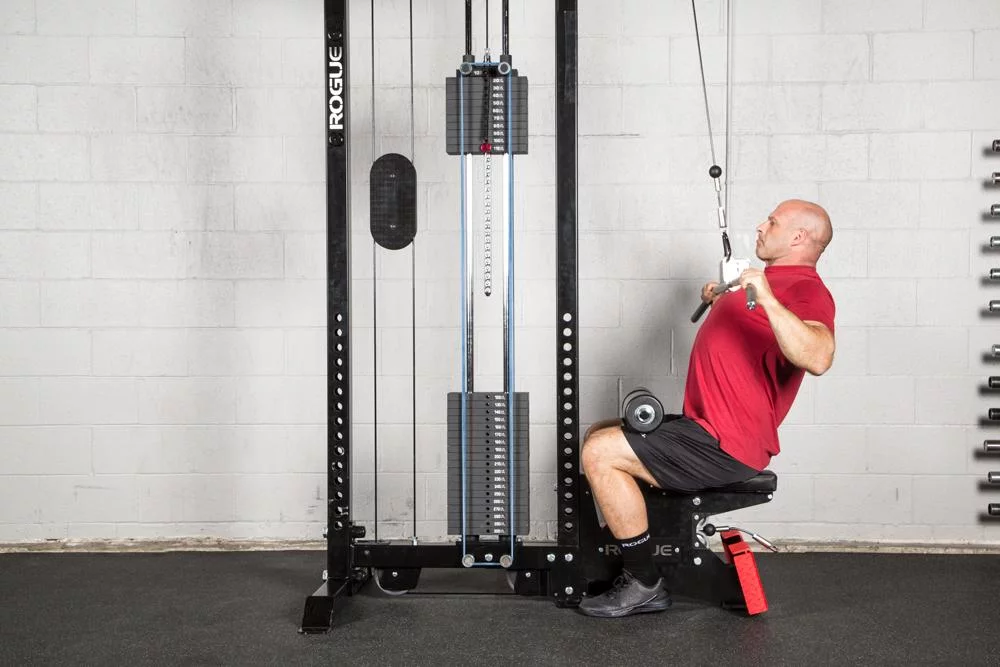 man using the Rogue Monster Lat Pulldown