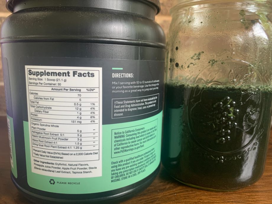 Legion Greens supplement Facts label