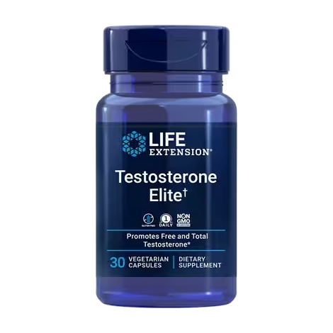 A bottle of Life Extension Testosterone Elite.
