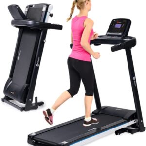 Woman running on the Lifepro Foldable Treadmill.