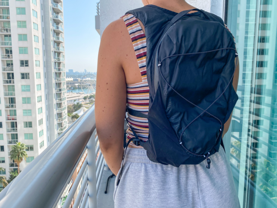 lululemon active backpack on back