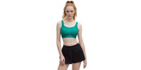 Model wearing the lululemon Run Time sports bra
