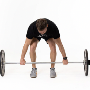 Man using the Bells of Steel Olympic Weightlifting Bar 2.0