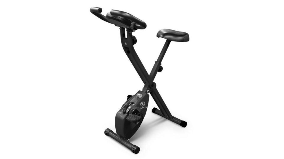 Details about   Folding Stationary Upright X-Shape Exercise Bike Workout Indoor Cycling Black 