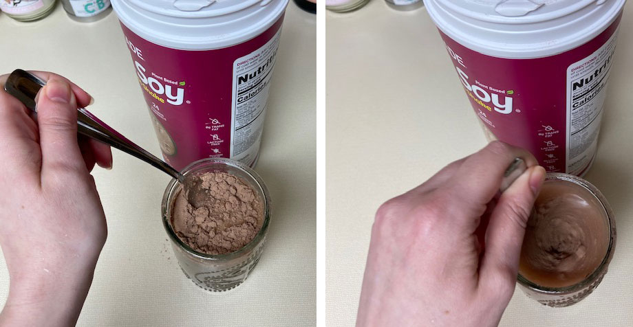 mixing-protein-powder-with-a-fork