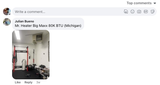Mr. Heater Big Maxx Facebook Post