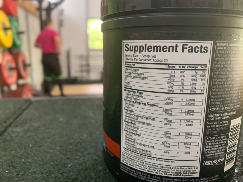 muscletech vapor x5 pre workout supplement facts